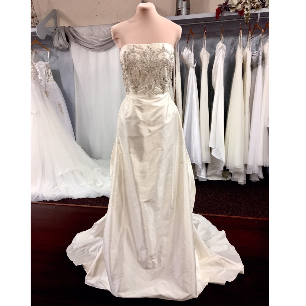 Runway Oscar De La Renta Bridal Sequin Wedding Dress Gown